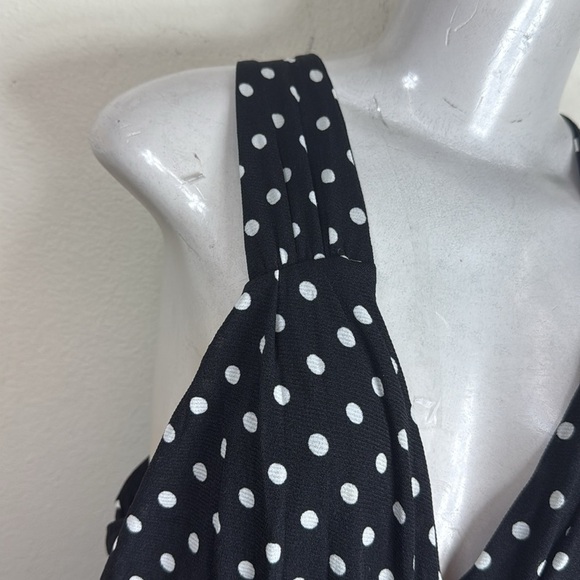 (T3)INC International Concepts Halterneck dress with black an white polka dots,M - Picture 3 of 13